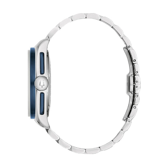 Orologio cronografo Bulova Lunar Pilot in acciaio colore blu MISURA UNICA
