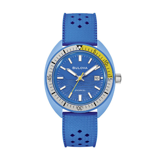 Orologio solo tempo da uomo Bulova Snorkel con quadrante blu MISURA UNICA