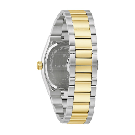 Orologio da uomo Bulova Super Seville in acciaio bicolore oro MISURA UNICA