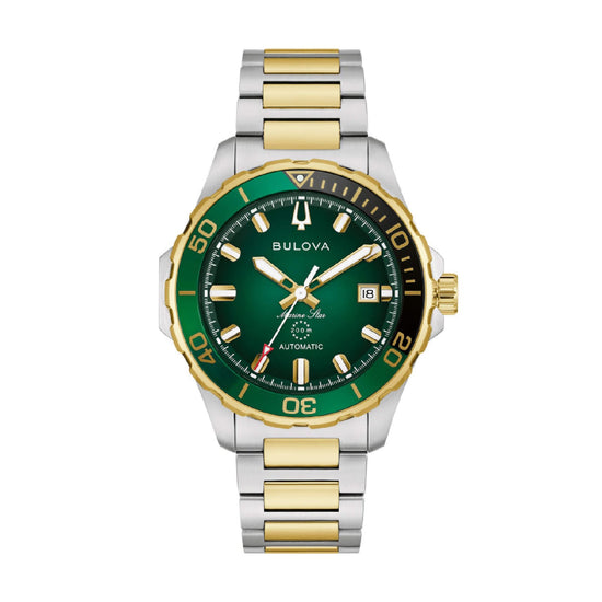 Orologio Bulova Marine Star in acciaio dorato verde e nero 41mm MISURA UNICA