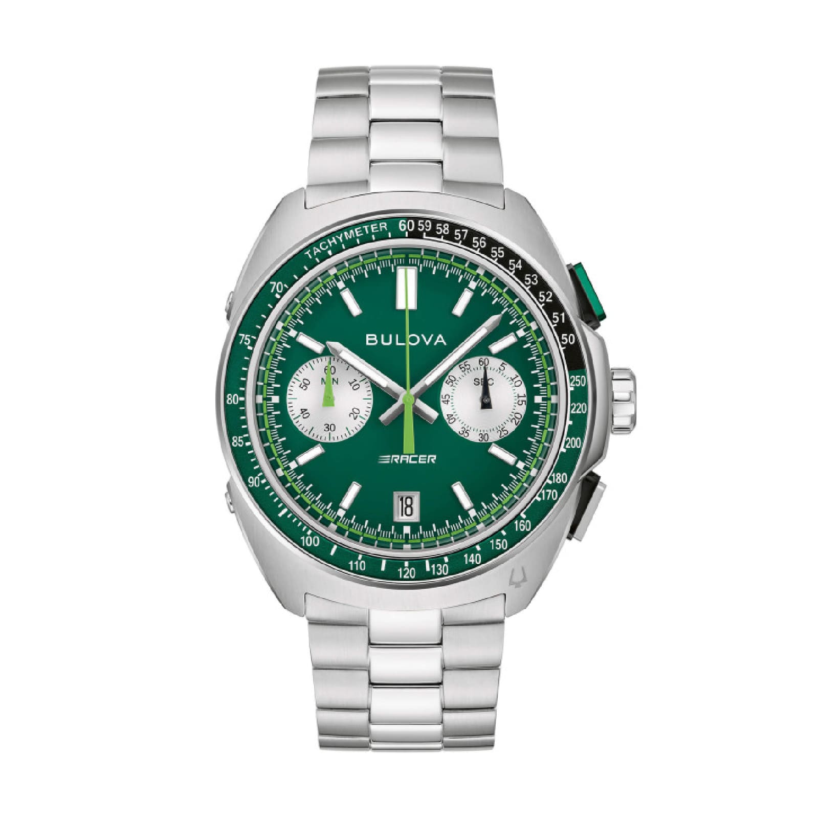 Orologio Bulova Racer in acciaio quadrante bicolore verde nero MISURA UNICA