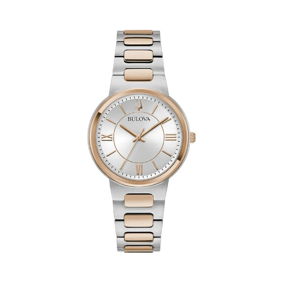 Orologio da donna Bulova in acciaio bicolor oro rosa MISURA UNICA