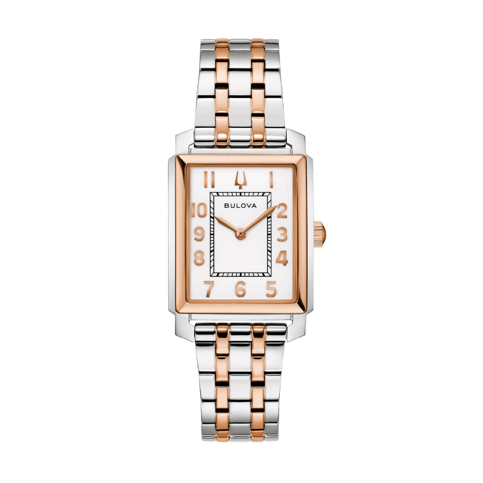 Orologio donna Bulova Sutton Tank in acciaio bicolor oro rosa MISURA UNICA