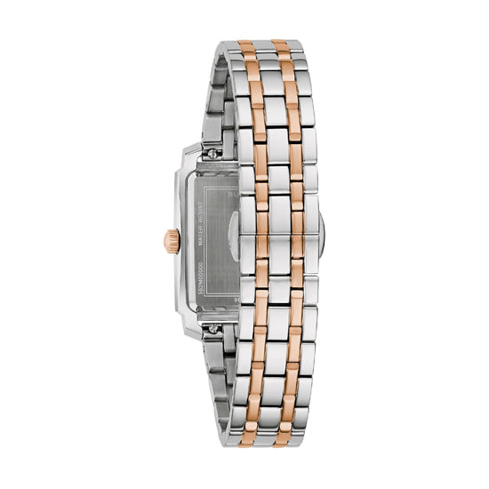 Orologio donna Bulova Sutton Tank in acciaio bicolor oro rosa MISURA UNICA