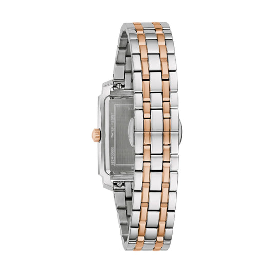 Orologio donna Bulova Sutton Tank in acciaio bicolor oro rosa MISURA UNICA
