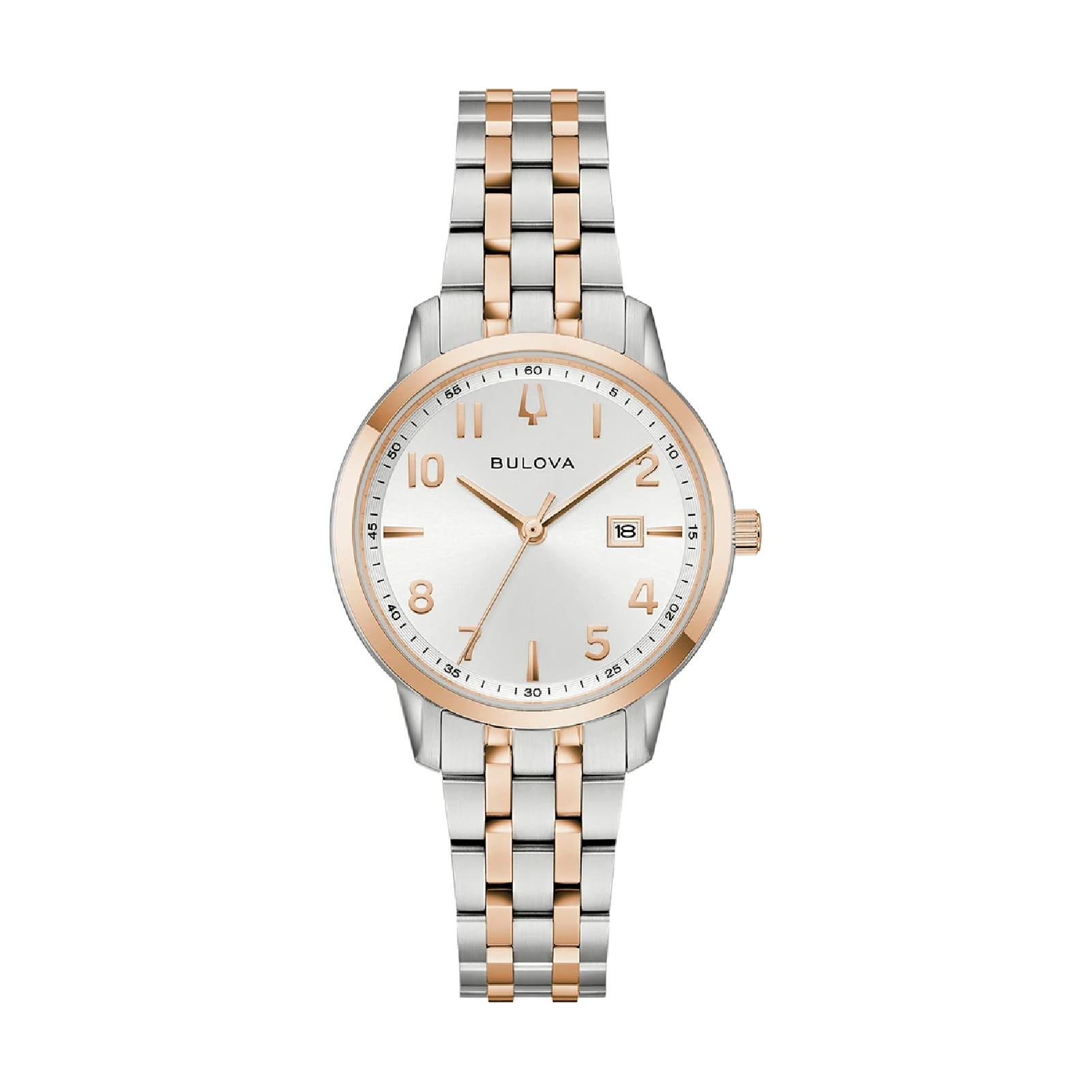 Orologio solo tempo Bulova con bracciale acciaio e oro rosa MISURA UNICA