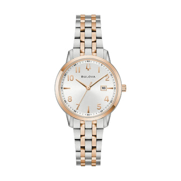 Orologio solo tempo Bulova con bracciale acciaio e oro rosa MISURA UNICA