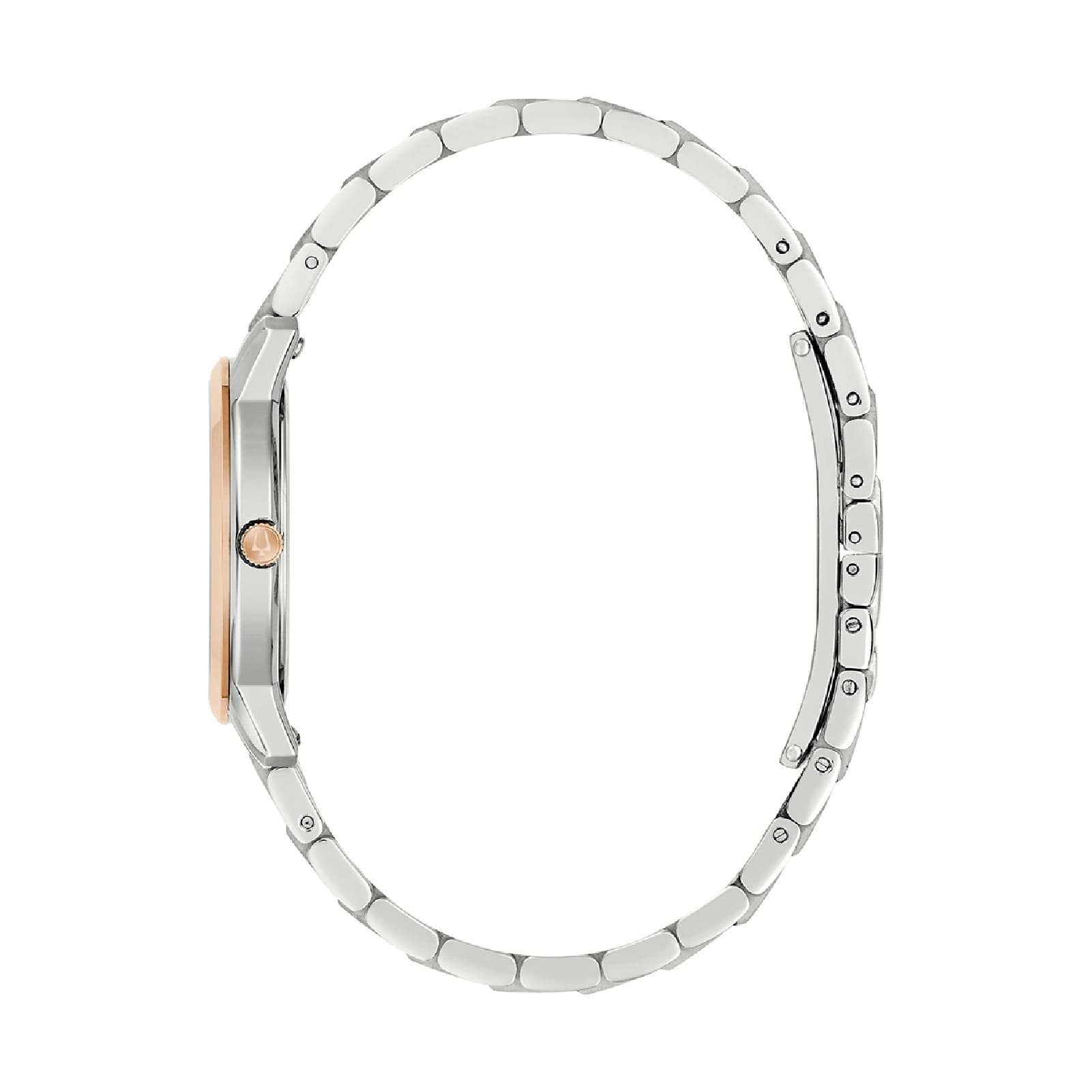 Orologio solo tempo Bulova con bracciale acciaio e oro rosa MISURA UNICA