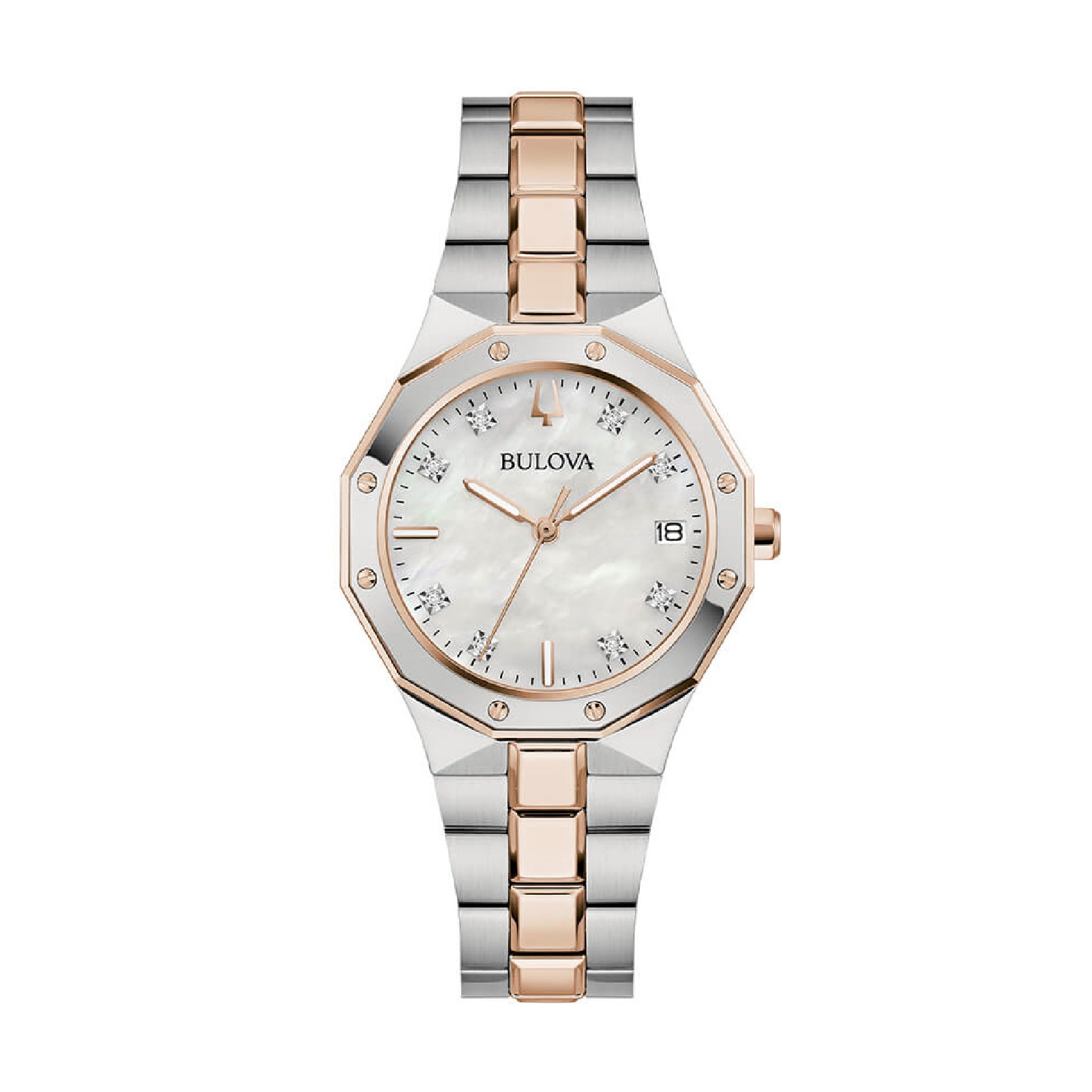 Orologio solo tempo donna Bulova acciaio madreperla diamanti MISURA UNICA