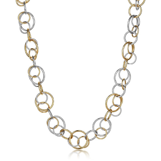 Collana Brosway Aura in acciaio pvd oro con cerchi intersecati MISURA UNICA