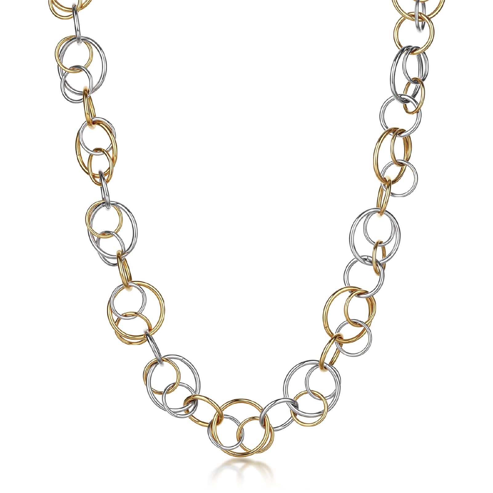 Collana Brosway Aura in acciaio pvd oro con cerchi intersecati MISURA UNICA