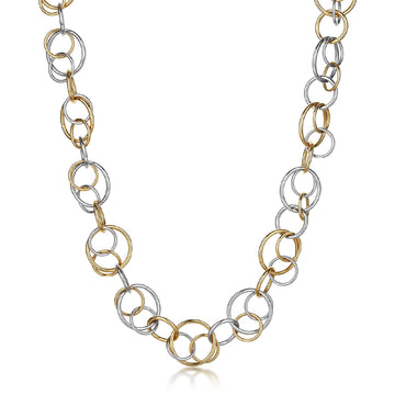 Collana Brosway Aura in acciaio pvd oro con cerchi intersecati MISURA UNICA