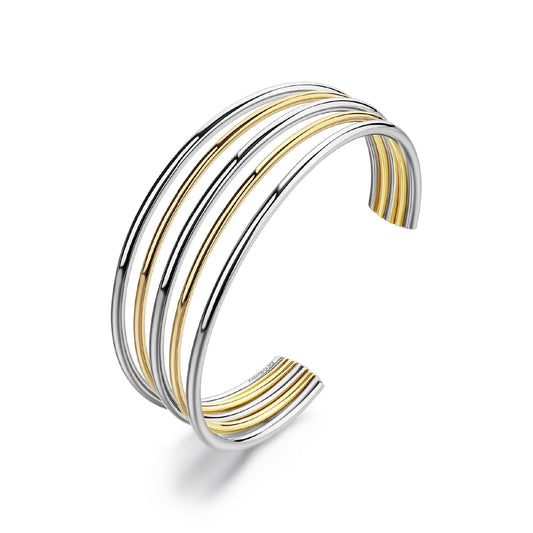 Bracciale rigido Brosway Aura in acciaio 316L pvd oro bicolore Rigido