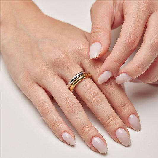 Anello fedina doppio da donna Brosway in acciaio bicolor 12