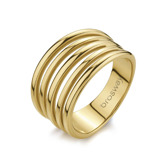 Anello a fascia Brosway Aura in acciaio pvd oro 14