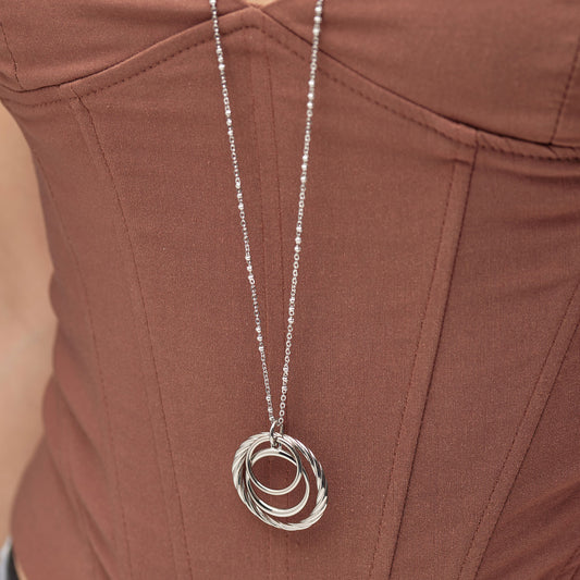 Collana lunga donna Brosway in acciaio con pendente tondo MISURA UNICA