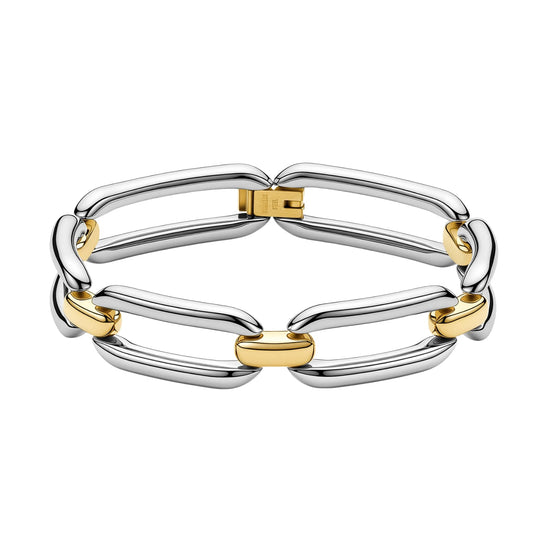 Bracciale catena Brosway Emphasis acciaio pvd dorato incroci 17, 5 cm