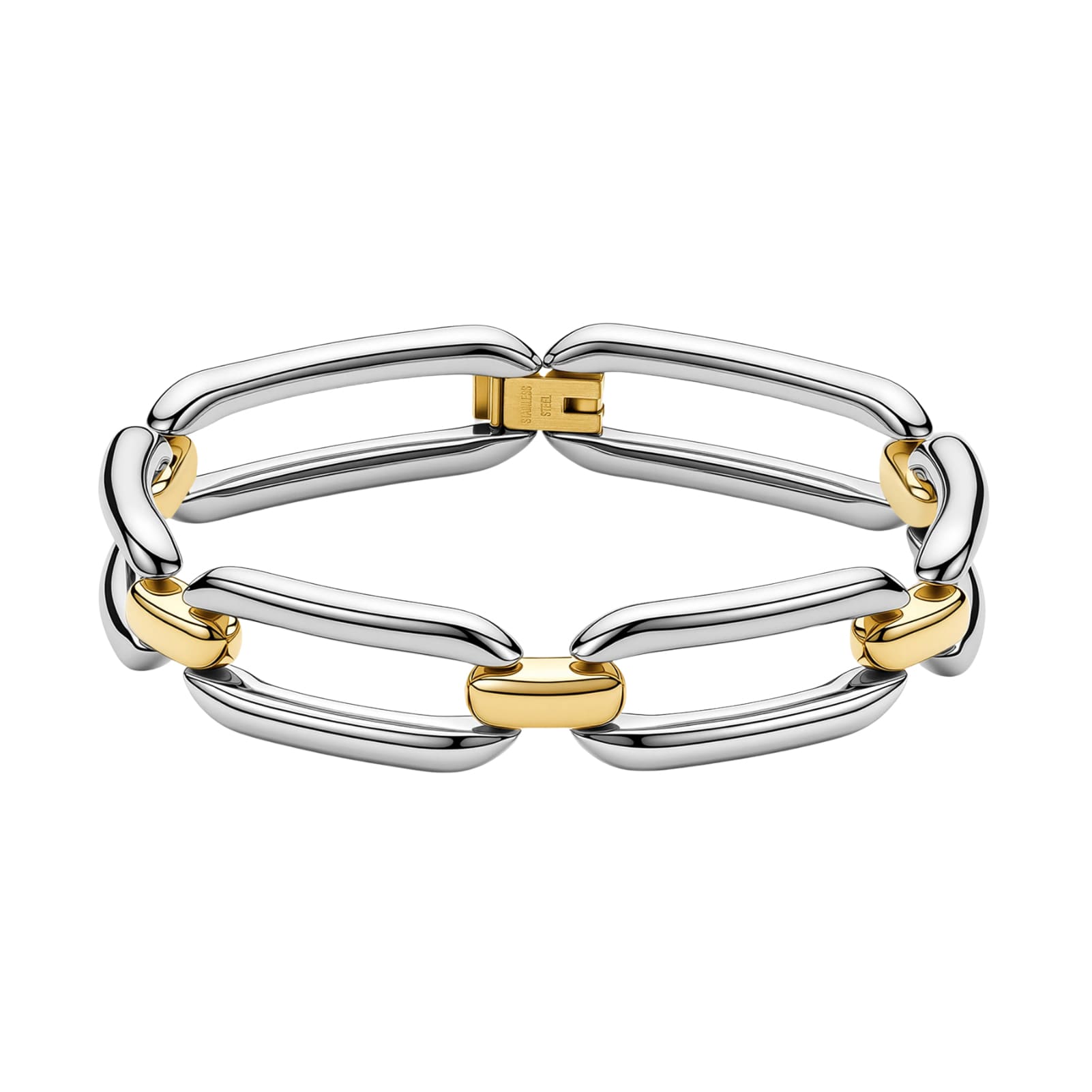 Bracciale catena Brosway Emphasis acciaio pvd dorato incroci 17, 5 cm