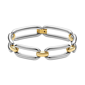 Bracciale catena Brosway Emphasis acciaio pvd dorato incroci 17, 5 cm