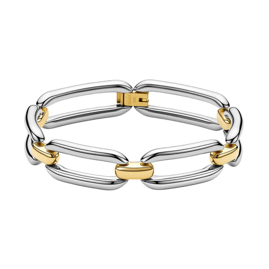Bracciale catena Brosway Emphasis acciaio pvd dorato incroci 17, 5 cm