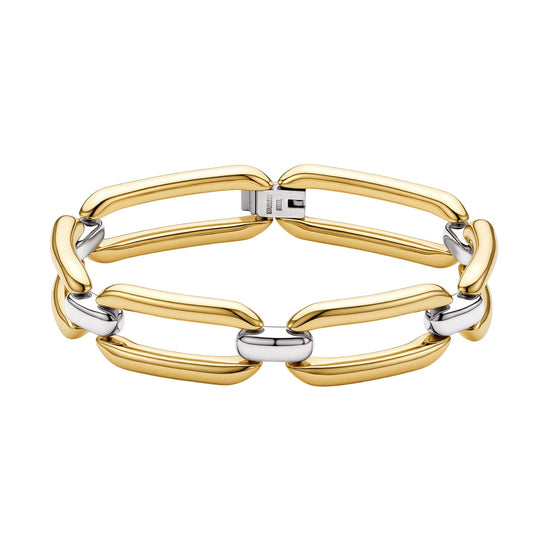 Bracciale catena Brosway Emphasis acciaio pvd dorato incroci 19 cm
