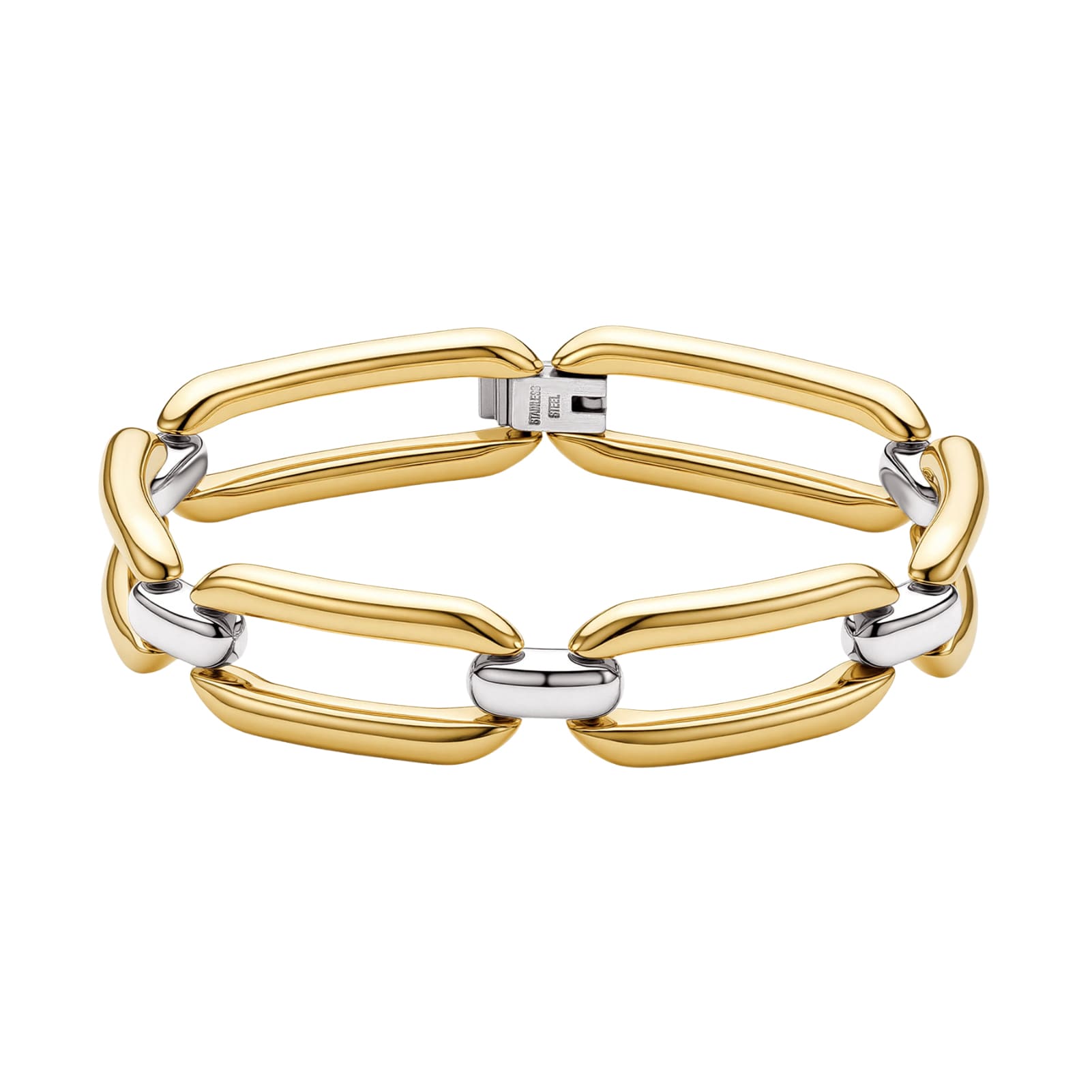 Bracciale catena Brosway Emphasis acciaio pvd dorato incroci 19 cm