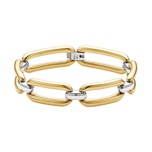 Bracciale catena Brosway Emphasis acciaio pvd dorato incroci 19 cm