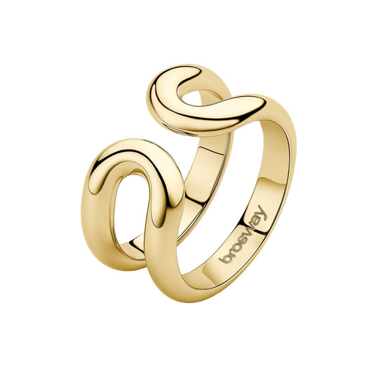 Anello aperto Brosway Emphasis in acciaio pvd oro ovale 14