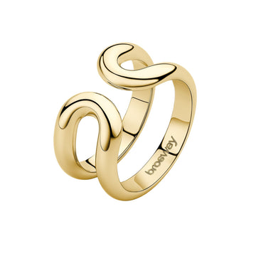 Anello aperto Brosway Emphasis in acciaio pvd oro ovale 14