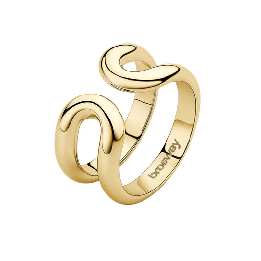 Anello aperto Brosway Emphasis in acciaio pvd oro ovale 14