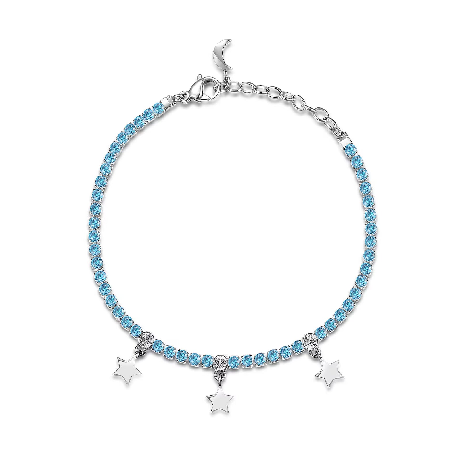 Bracciale con charms Brosway in acciaio con zirconi azzurri BW.BEI039