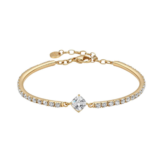Bracciale semirigido Brosway in acciaio oro e zirconi rombo diametro 62 mm