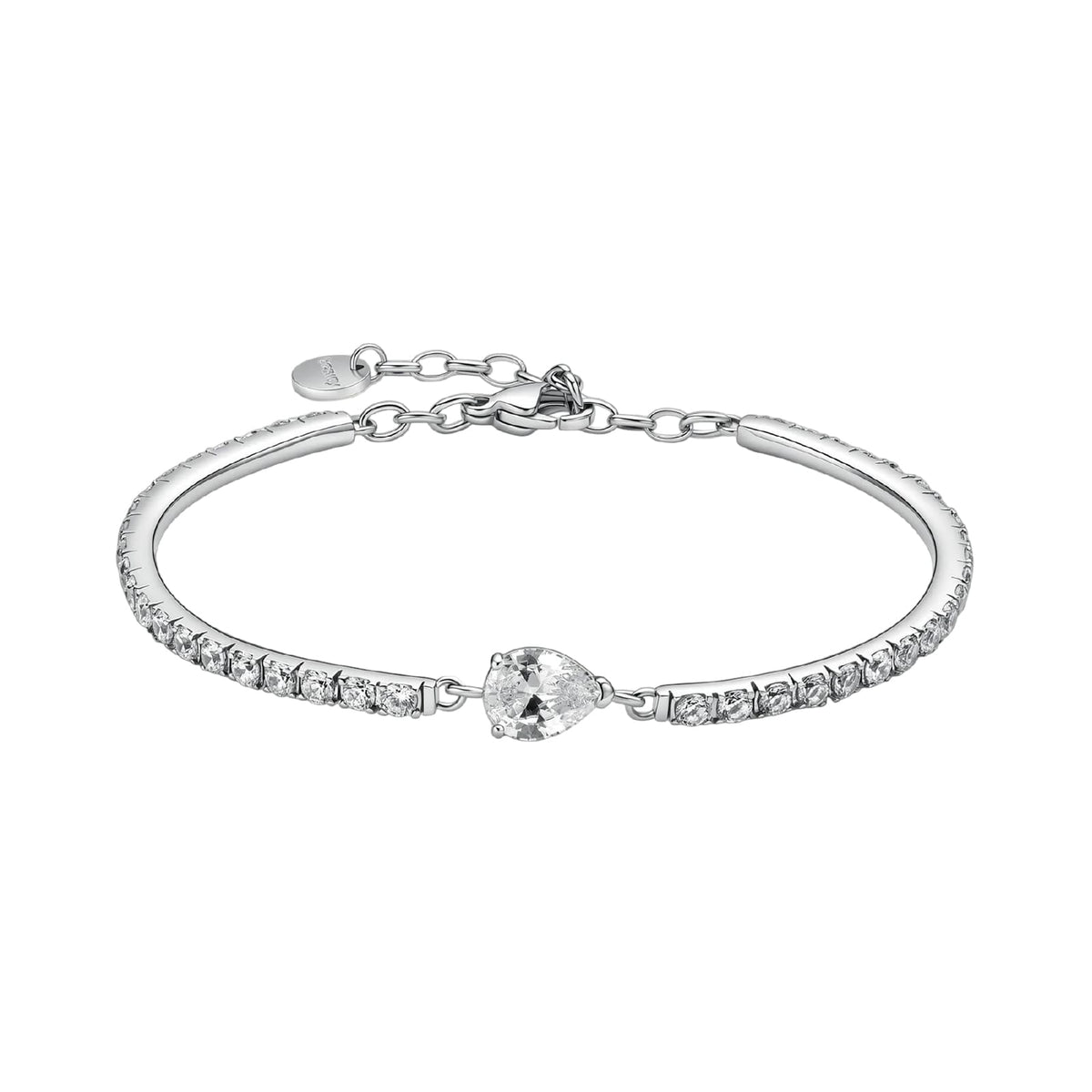 Bracciale semirigido Brosway in acciaio e zirconi goccia diametro 62 mm