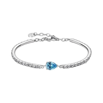Bracciale semirigido Brosway in acciaio e zirconi goccia celeste diametro 62 mm