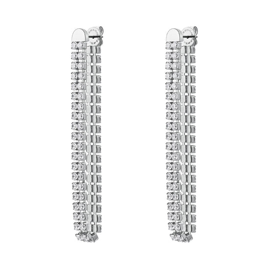 Orecchini pendenti Brosway in acciaio con zirconi bianchi MISURA UNICA