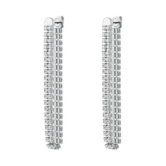 Orecchini pendenti Brosway in acciaio con zirconi bianchi MISURA UNICA