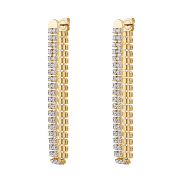 Orecchini pendenti Brosway in acciaio oro con zirconi bianchi MISURA UNICA