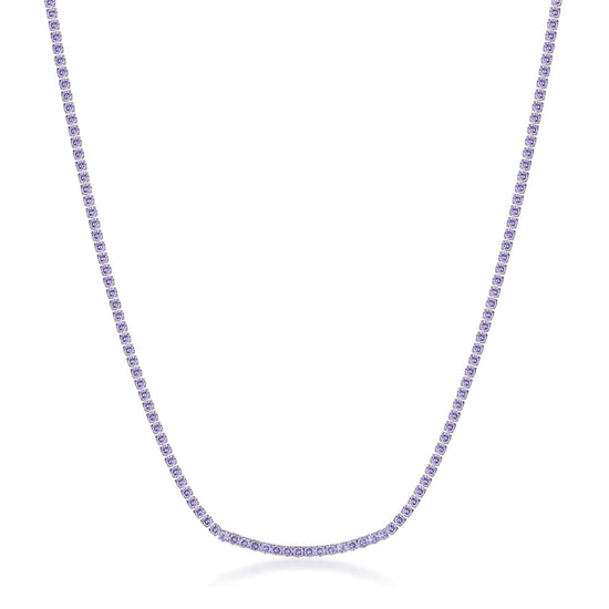 Collana tennis Brosway in acciaio con zirconi viola MISURA UNICA