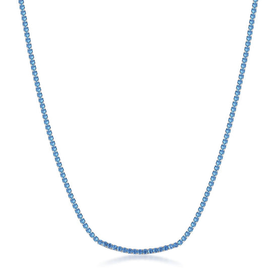 Collana tennis Brosway in acciaio con zirconi azzurri MISURA UNICA