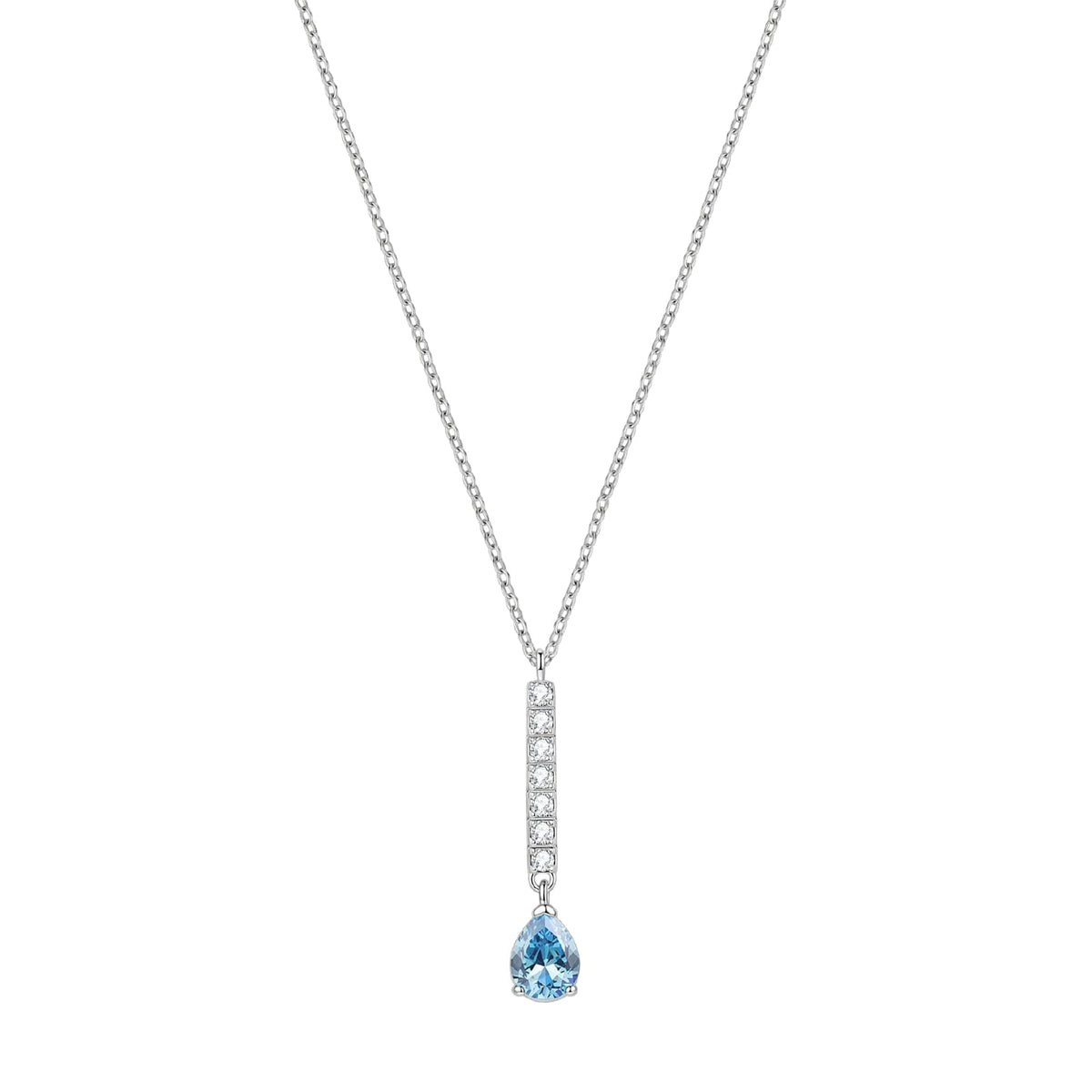Collana catena Brosway in acciaio e zirconi goccia celeste MISURA UNICA
