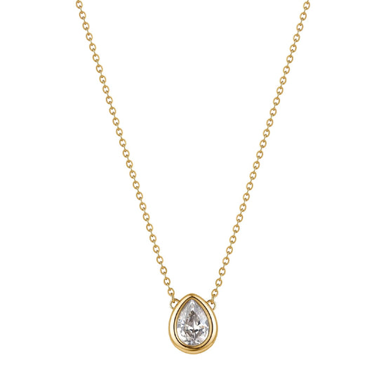 Collana catena Brosway in acciaio dorato e zircone goccia MISURA UNICA