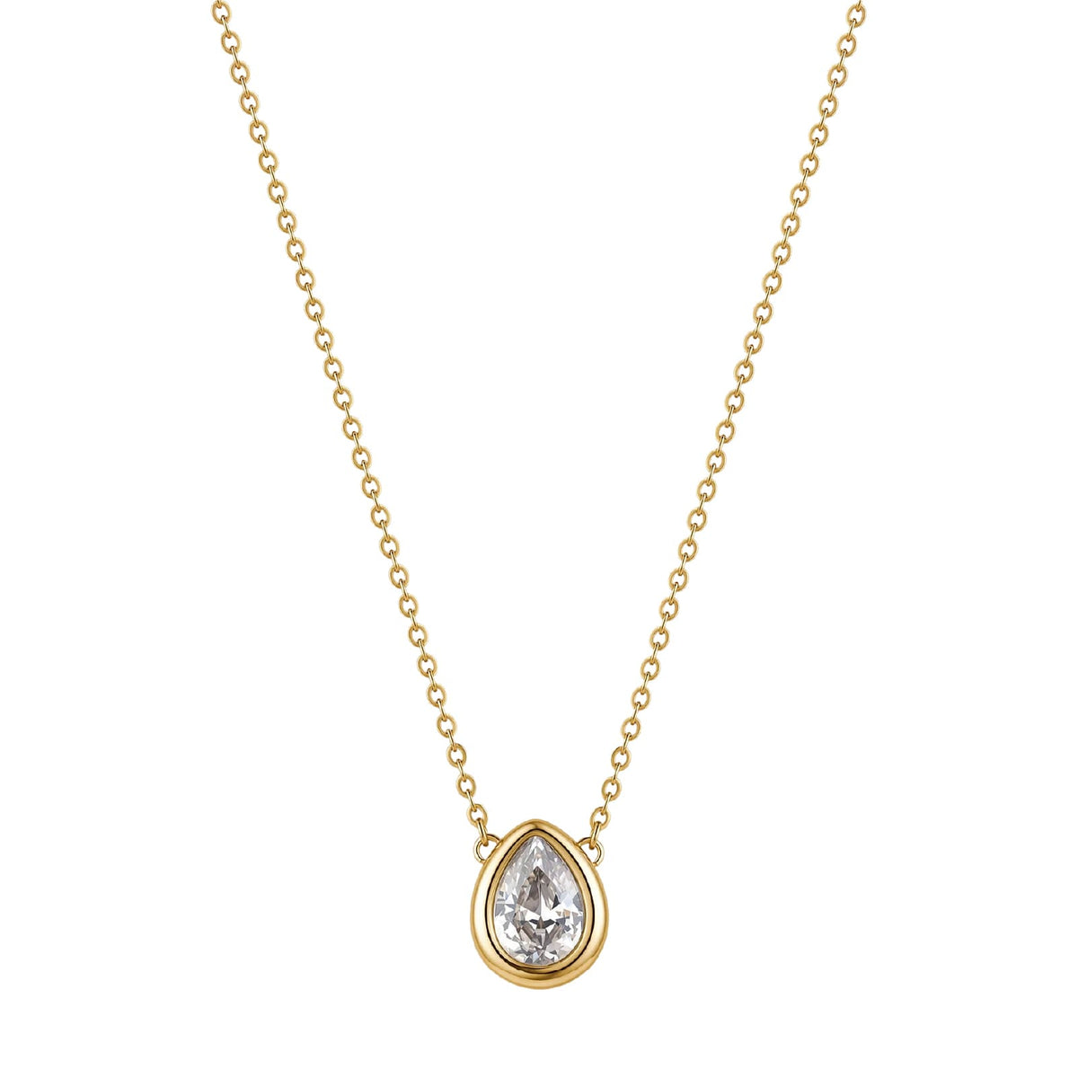 Collana catena Brosway in acciaio dorato e zircone goccia MISURA UNICA