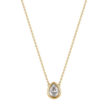 Collana catena Brosway in acciaio dorato e zircone goccia MISURA UNICA
