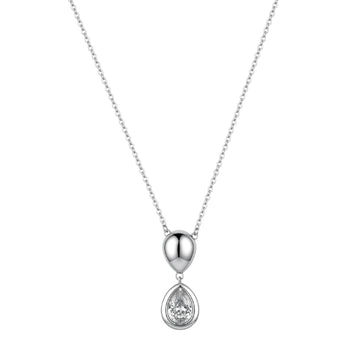 Collana catena Brosway in acciaio e zircone doppia goccia MISURA UNICA