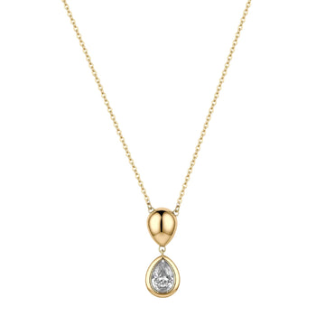 Collana catena Brosway in acciaio oro e zircone doppia goccia MISURA UNICA