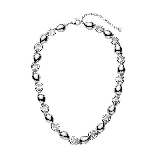 Collana girocollo Brosway in acciaio e zirconi gocce alternate MISURA UNICA