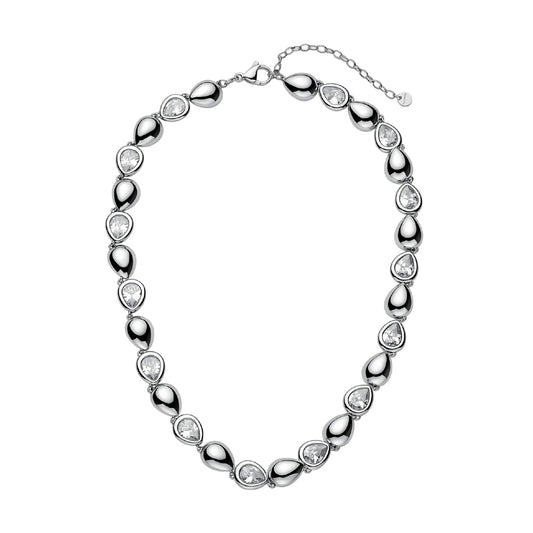 Collana girocollo Brosway in acciaio e zirconi gocce alternate MISURA UNICA