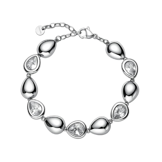 Bracciale Brosway in acciaio e zirconi gocce alternate 20 cm