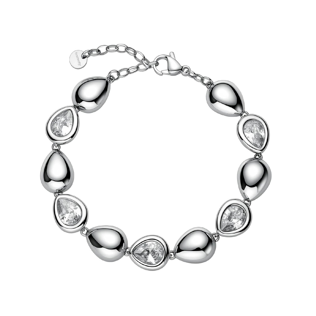 Bracciale Brosway in acciaio e zirconi gocce alternate 20 cm