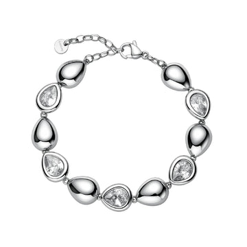 Bracciale Brosway in acciaio e zirconi gocce alternate 20 cm